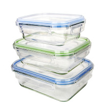 high borosilicate food container glass with pp lid
